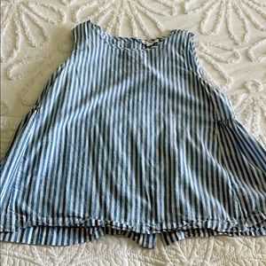 Button back striped blouse